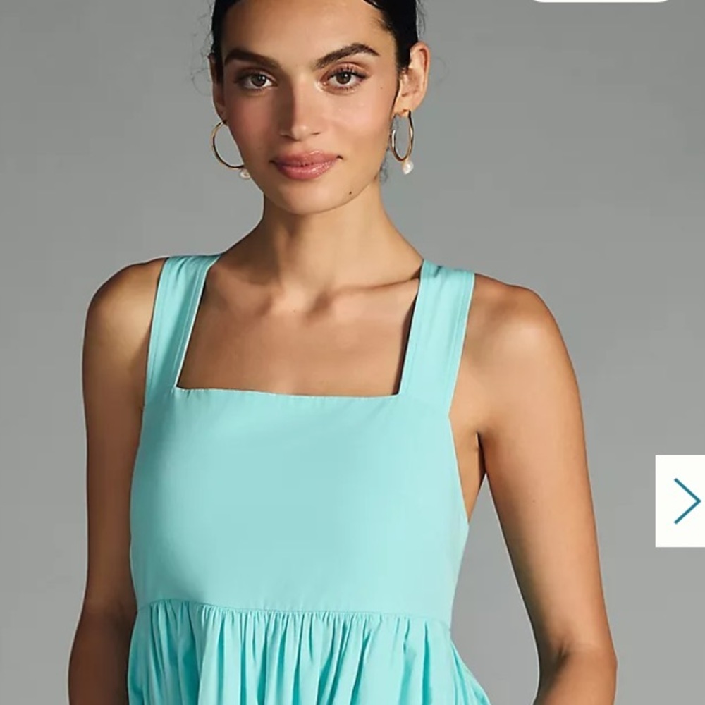 NWT Anthropologie By Anthropologie Square-Neck Tiered Dress Size M - Picture 7 of 14